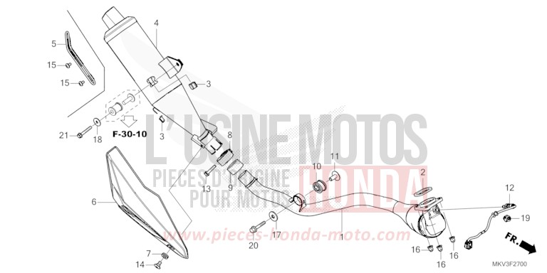 SILENCIEUX D'ECHAPPEMENT von Forza 750 IRIDIUM GRAY METALLIC (NHC65) von 2023